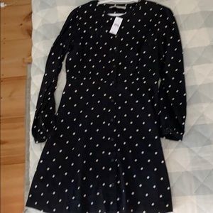 Loft dress - black with white polka dots
